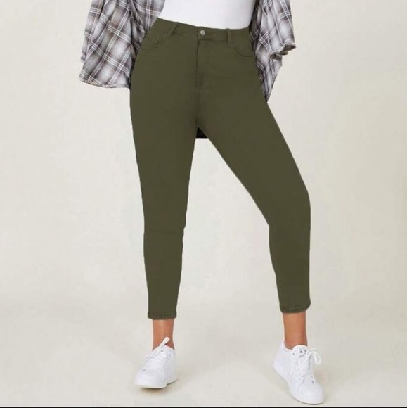 New Green High Waisted Skinny Jeans - Picture 1 of 12